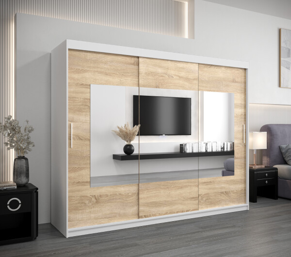 Šatní skříň Abi To Barva korpusu: Bílá, Rozměry: 250 cm, Dveře: Dub sonoma