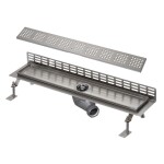 SANELA - Nerezové žlaby Sprchový žlab ke stěně, délka 115 cm, matná nerez SLKN 08FX