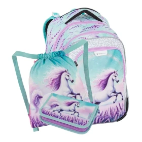 Bagmaster LUMI 26 B malý školní set pro prvňáčky – kůň Modrá 23 l 191824