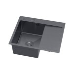 Erga HD, 1-komorový ocelový dřez 580x480x210 mm, pravý, grafitová, ERG-MLS-HD5848RB