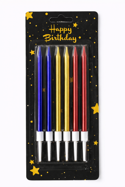 Cake star Dortové svíčky STAR 1 barevné 6ks