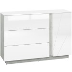 Komoda Lumens 138 cm, bílá / beton