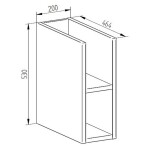 Mereo Aira, koupelnová skříňka 20 cm, spodní, dub Kronberg CN724S