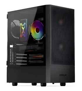 KRUX Nadir černá / PC skříň / Midi Tower / ATX / micro-ATX / Mini-ITX / bez zdroje / průhledná bočnice (KRXD007)