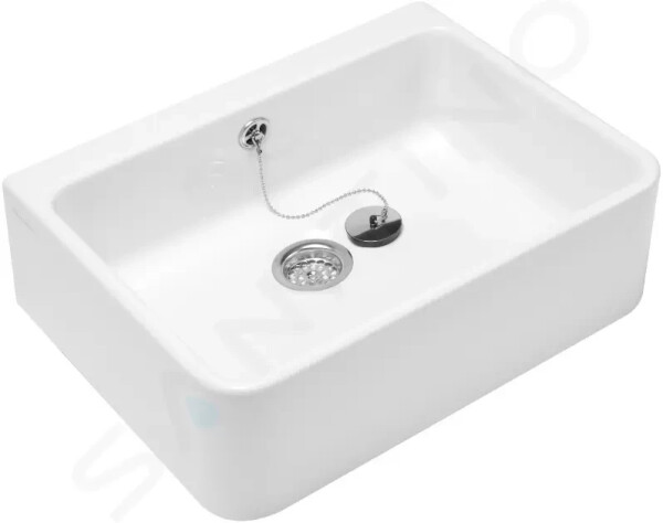 VILLEROY & BOCH - O.novo Keramický dřez na desku, 595x500 mm, alpská bílá 63220001