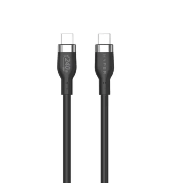 Hyper Nabíjecí kabel Silicone 240W USB-C (M) - USB-C (M) 1 m černá (HY-HJ4001BKGL)