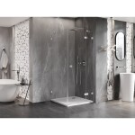 MEXEN/S - Lunar sprchový kout dveře křídlové pravá 80 x 80, transparent, chrom 834-080-080-01-00-P