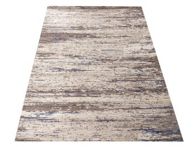 DumDekorace Designový koberec s melírováním hnědé béžové a modré fabry