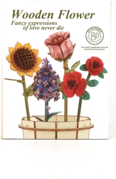 Kytice dřevěná 3D