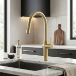 REA - Kuchyňská baterie Fresh vysoká Gold Brush REA-B7201