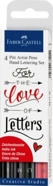 Faber-Castell Umělecký popisovač Pitt Artist Pen Hand Lettering Love, sada 4 ks