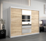 Šatní skříň Abi Ro1 Barva korpusu: Dub Sonoma, Rozměry: 150 cm, Dveře: Bílá