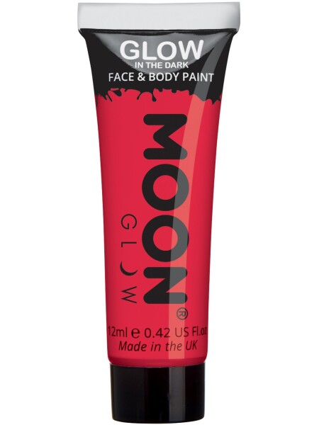 Smiffys.com Líčidlo na obličej a tělo- Moon Glow Intense Neon UV - červená 12 ml