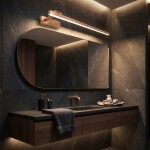 Koupelnové nástěnné LED svítidlo SWE039-1W 80cm BRUSH COPPER OSW-20139