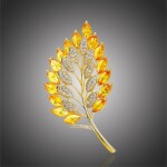 Brož se zirkony a krystaly Swarovski Beatrix - květina, Žlutá
