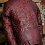 Pánská Kožená Bunda Brand Brixton Červená Velikost: 6XL