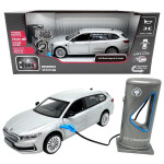 Škoda Superb IV Combi Stříbrně šedá + nabíjecí stanice 1:35 - Sparkys