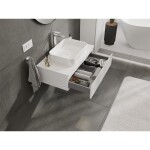 MEXEN/S - Rivel koupelnová skříňka pod umyvadlo 80, 1 šuplík, reliéf , bílá mat 91A20-08023-1-BF01