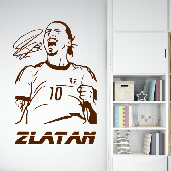 Samolepka Fotbalista Zlatan Ibrahimovič Barva: hnědá, Velikost: 60 x 40 cm