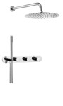 SAPHO - Podomítkový sprchový set s termostatickou baterií a držákem ruční sprchy, 2 výstupy, kulatá, chrom MB623-02