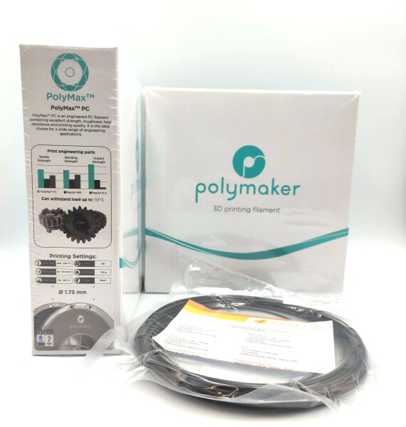 VZOREK 20 METRŮ - Tough PC PolyMax filament černý 1,75 mm Polymaker