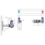 SAPHO - CORNER COMBI připojovací sada ventilů termostatická triaxiální, pravé provedení, chrom CP3022S