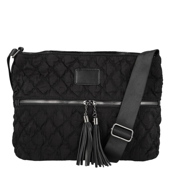 Dámská prošívaná crossbody kabelka s třásněmi Yana, černá
