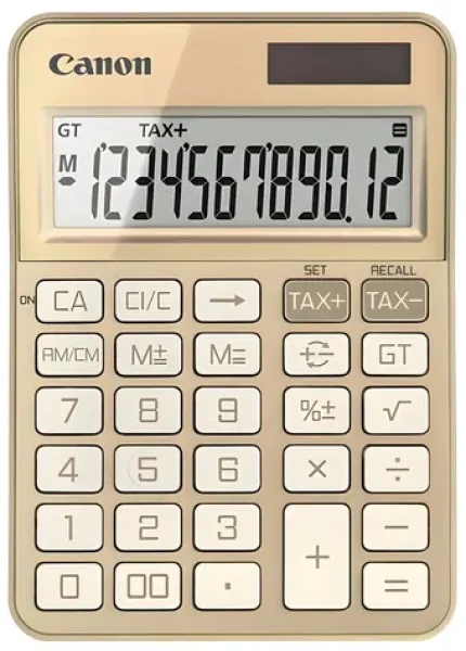 Canon KS-125KB-GD zlatá / Kalkulačka / 12 míst / solární a baterie LR44 (6818C002)