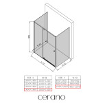 CERANO - Třístěnný sprchový kout Santini U L/P - 6 mm - černá matná, transparentní sklo - 140x100x195 - pivotový CER-8050BD7877
