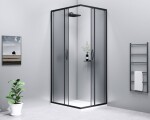 GELCO - SIGMA SIMPLY BLACK Čtvercový sprchový kout 900x900 sklo BRICK, GS2490B-GS2490B GS2490B-GS2490B
