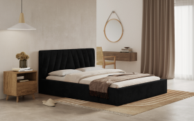 FRONTI Postel ASTI 140x200 černá s úložným prostorem