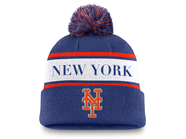 Nike Pánská zimní čepice New York Mets MLB Peak Standard Cuff Pom Beanie