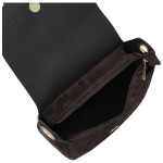 Stylová dámská kožená crossbody kabelka Chiara Weia, tmavě hnědá