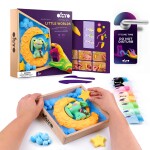 OKTO Modelování Malý svět v rámečku motiv "Zajíček na měsíci" 21x21 cm