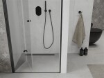 MEXEN - Lima skládací sprchové dveře 110, transparent, černá se stěnovým profilem 856-110-000-70-00