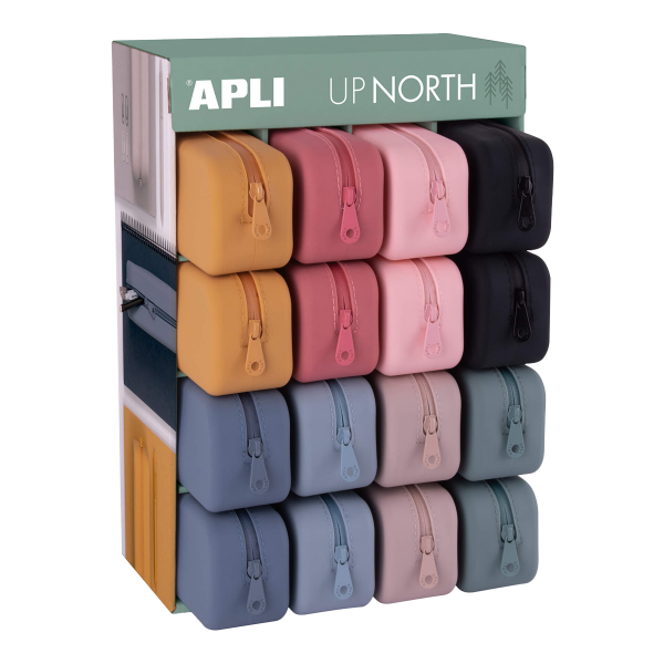 APLI penál Up North, silikon, displej, 16 ks, mix barev - 16ks