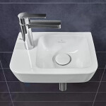 VILLEROY & BOCH - O.novo Umývátko Compact 360x250 mm, bez přepadu, 1 otvor pro baterii vlevo, alpská bílá 43423701