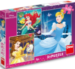 Puzzle 3x55 Veselé princezny