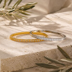 Pevný bangle náramek Cintia Gold - chirurgická ocel, Zlatá