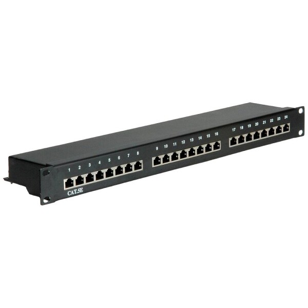 Value 24 portů síťový patch panel 483 mm (19) CAT 5e 1 U černá