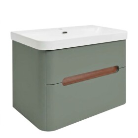 Koupelnová skříňka s umyvadlem SAT Fusion 77,5x53x45 cm eukalyptově zelená mat SATFUSION280EZU SATFUSION280EZU