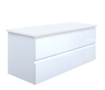 Koupelnová skříňka s krycí deskou SAT B-Way 119x50x45 cm bílá lesk BWAY2120WDESK BWAY2120WDESK