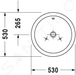 DURAVIT - Starck 1 Umyvadlová mísa, průměr 530 mm, s přepadem, bílá 0447530000