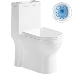 CERANO WC kombi s umývátkem Hygisink, Rimless + UF sedátko - spodní/zadní odpad - bílá lesklá - 71,5x36 cm