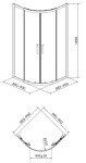 CERSANIT - Sprchový kout BASIC čtvrtkruh 90x185, posuv, čiré sklo S158-005