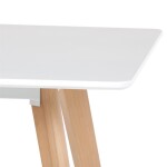 Jídelní stůl 120x80x74 cm, MDF, bílý matný lak, masiv buk