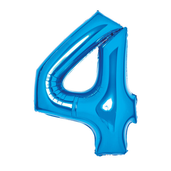 Balónek fóliový číslo 4 modrý 66 cm Amscan Balónek fóliový číslo 4 modrý 66 cm Amscan