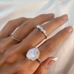 Royal Fashion stříbrný prsten GU-DR20559R-SILVER-MOONSTONE-TOPAZ Velikost: 8 (EU: 57-58)