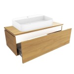 Koupelnová skříňka s umyvadlem a krycí deskou SAT Feel 100x30x46 cm dub medový mat SATFEEL100DMDU SATFEEL100DMDU