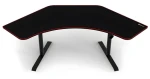 AROZZI ARENA ANGELO Black / Herní stůl / rohový / černý s červeným okrajem / D:225cm / Š:102cm / V:71cm-81cm (ARENA-ANGELO-BK)